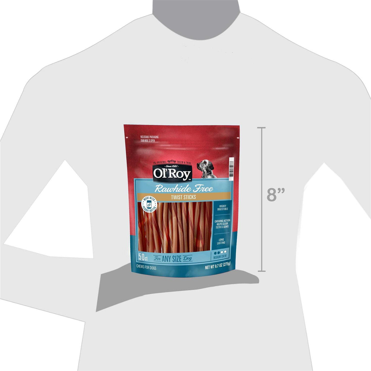 Peanut Butter Twist Sticks for Dogs D1255