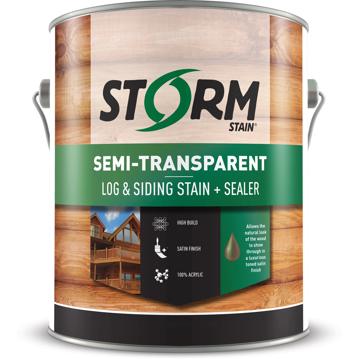 Semi-Transparent Log & Siding Stain + Sealer Teak 1 Gallon Q36614