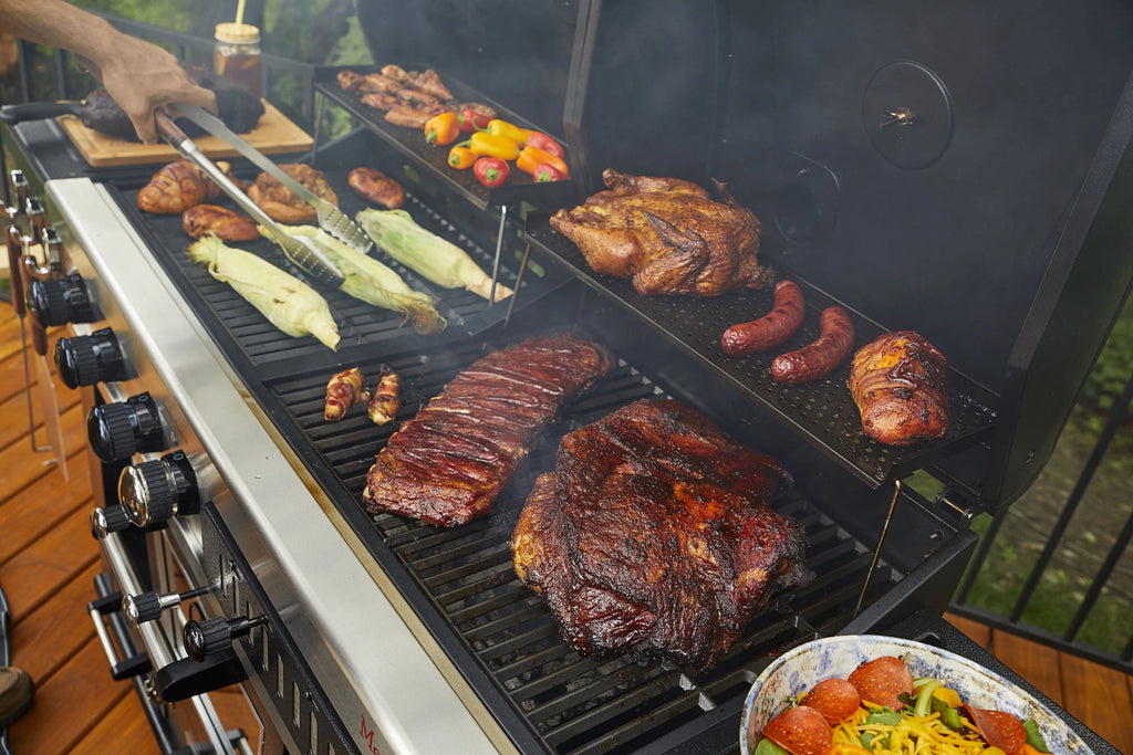 Gas and Charcoal Combo Grill with Electric Smoker Q2784