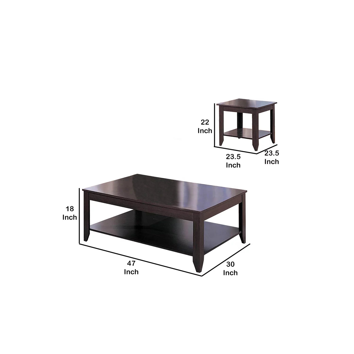 Brown 3 Piece Occasional Table Set Z938