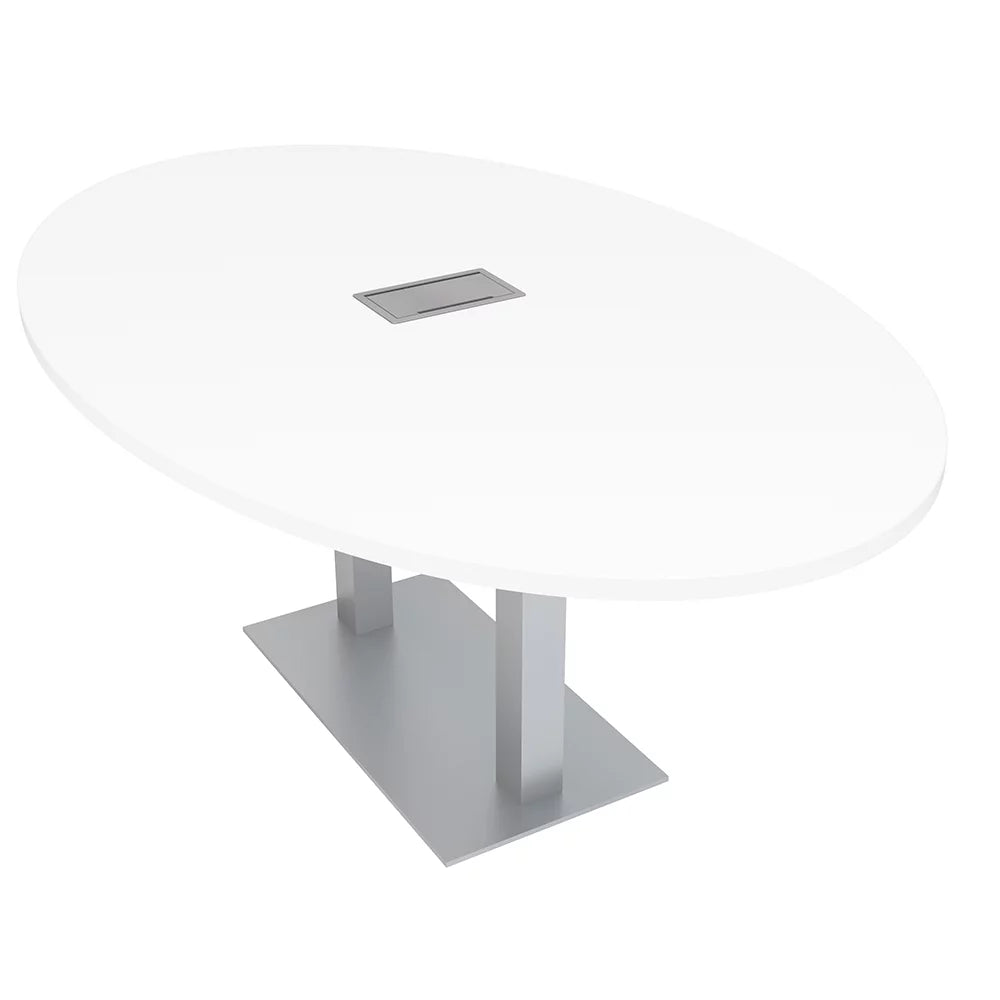 4 Person Oval Conference Table Metal Base T118