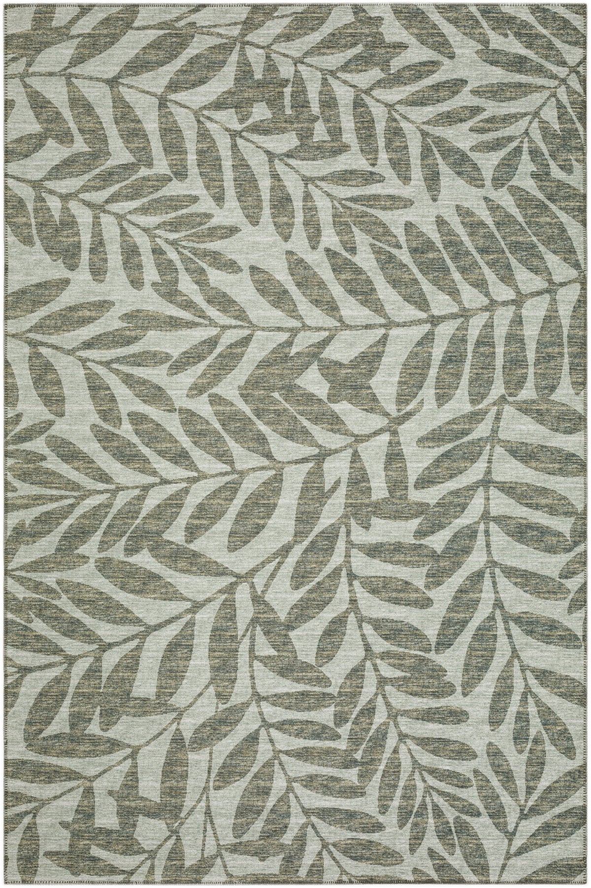 Green Bohemian Tropical Leaves 8' x 10' Non-Skid Area Rug Q5775