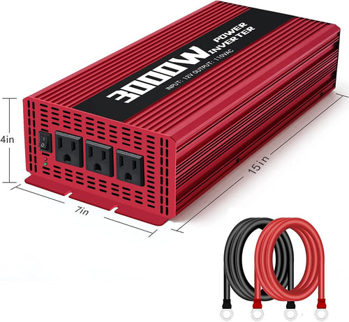 3000W Power Inverter DC 12V to AC 110V Modified Sine Wave Converter P836864