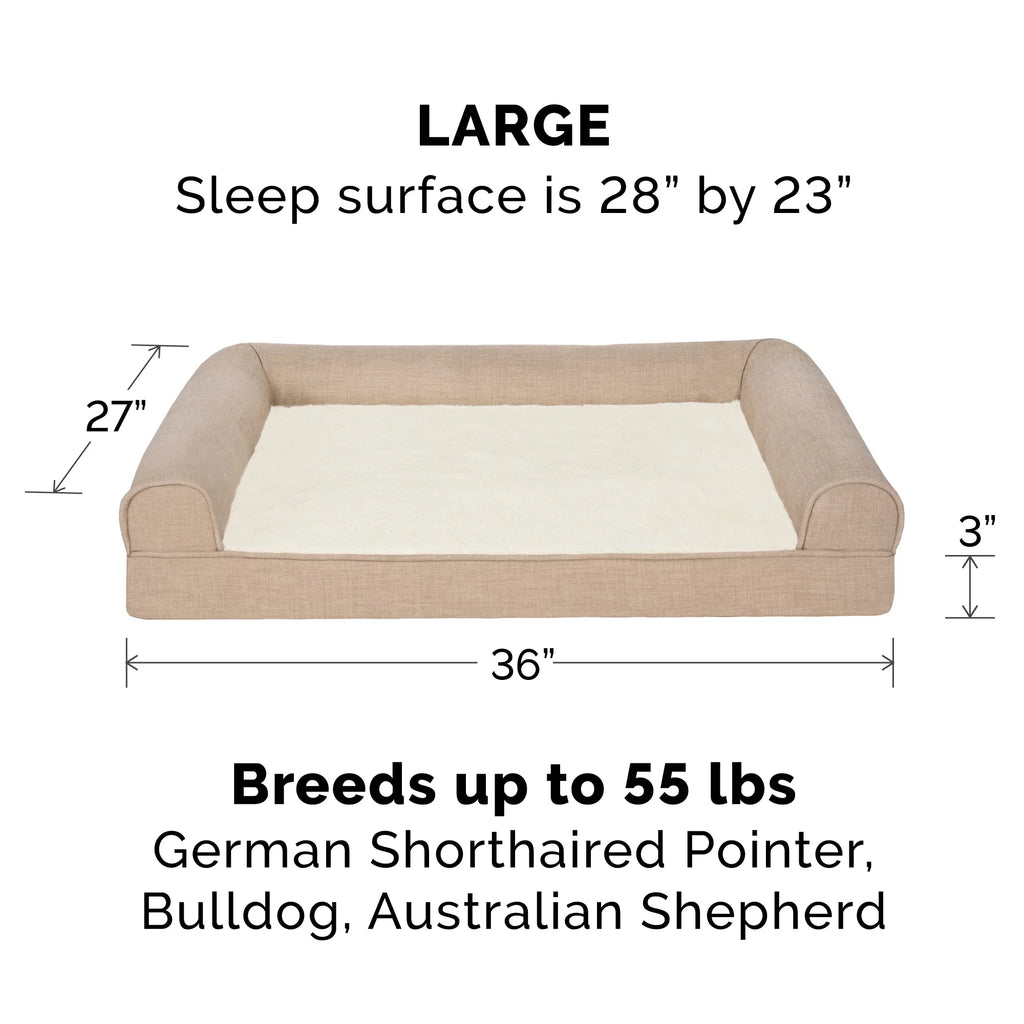 Large Plush Linen Orthopedic Sofa Pet Bed F57115