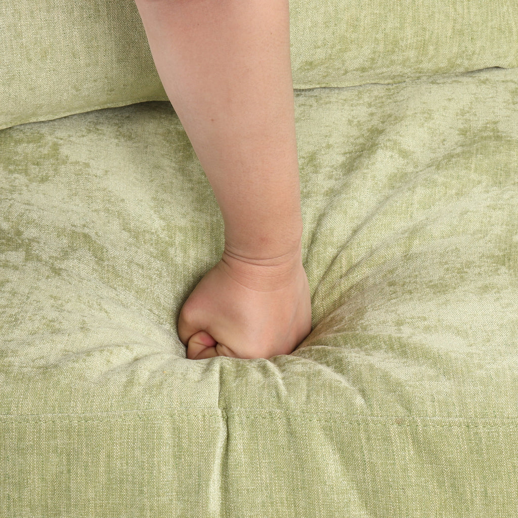 Green Upholstered Sofa with 4 Pillows and Golden Metal Legs T471850
