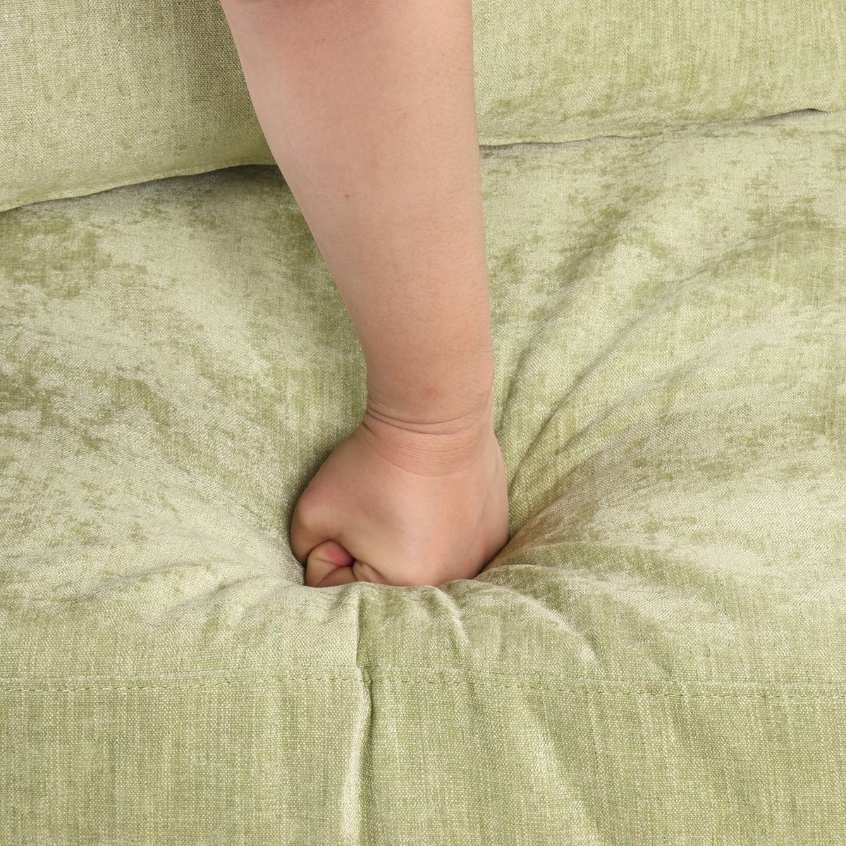 Green Upholstered Sofa with 4 Pillows and Golden Metal Legs T471850
