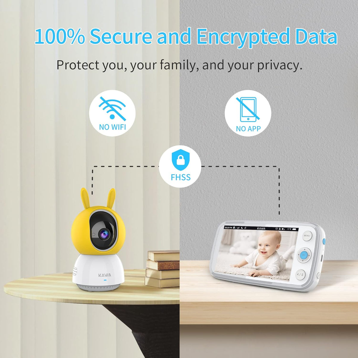 5 720P HD Video Baby Monitor with Night Vision and 2-Way Audio V460161