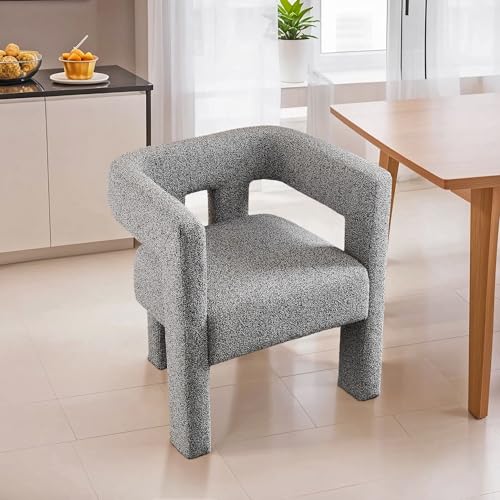 Blue Black Fabric Boucle Barrel Chair M30634