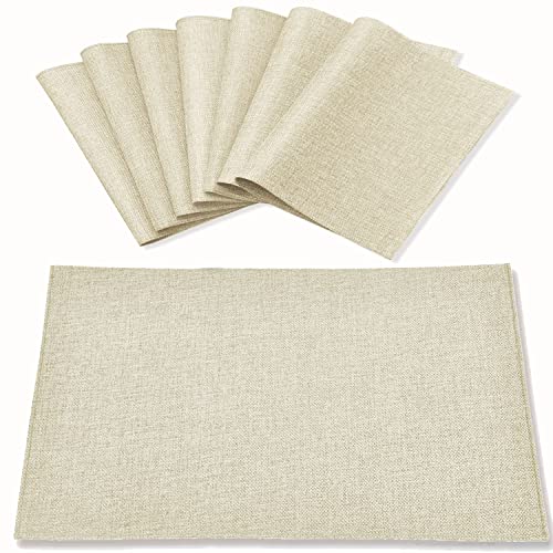 Red Set of 8 Polyester Placemats B30624