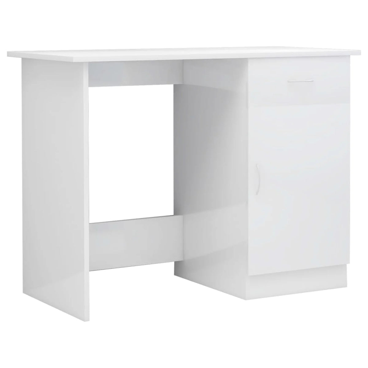 High Gloss White Engineered Wood Desk V4086
