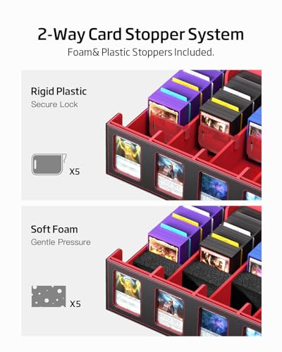 5-Row Trading Card Storage Box with Magnetic Lid B650