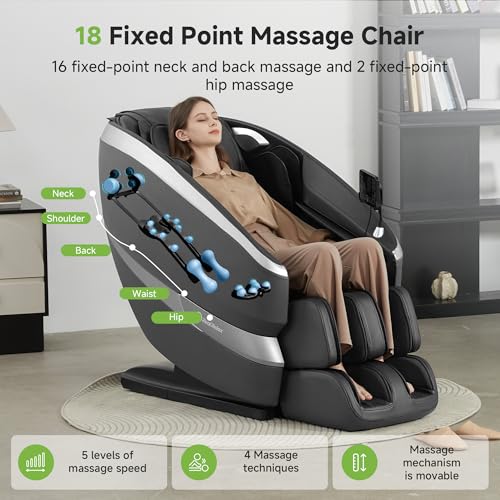 Black Full Body Zero Gravity Shiatsu Massage Recliner Q75857