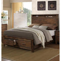 Wooden Queen Size Bed with Storage Drawers L207554