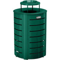 Green Metal Trash Can with Metal Lid B4444