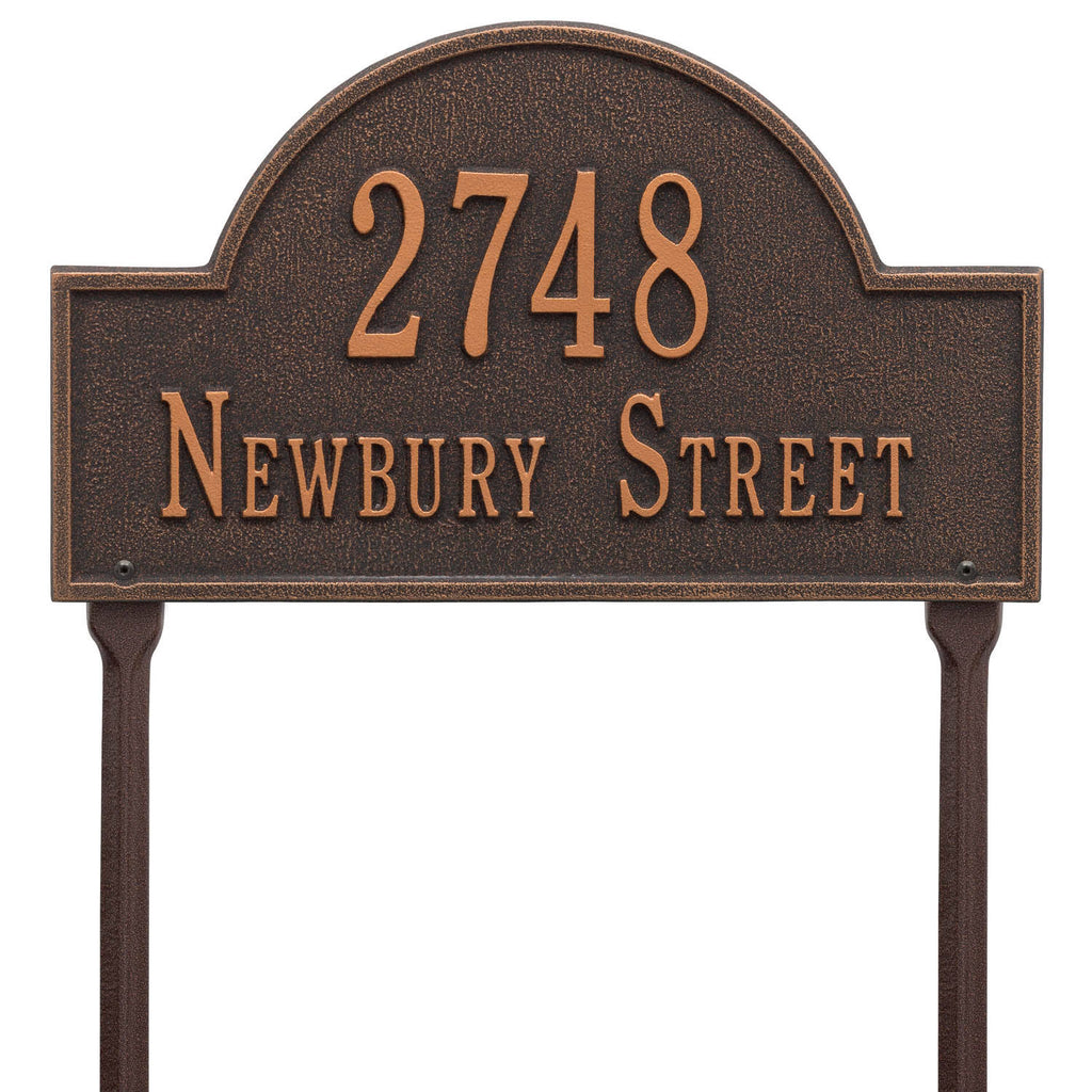 Arch Marker - Standard Lawn - Two Line in Oil Rubbed Bronze I60114