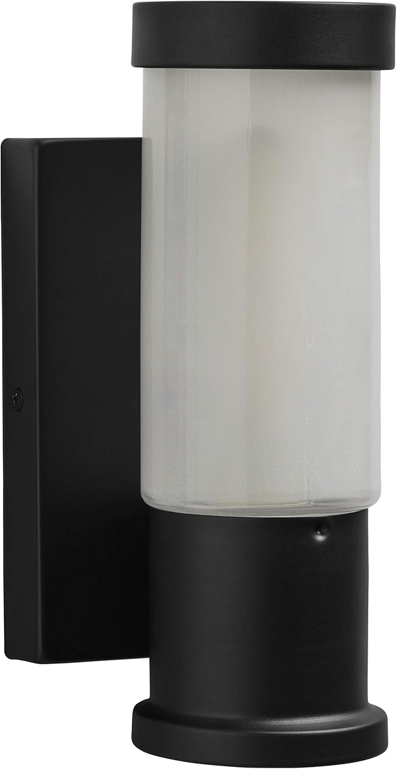 Cylindrical Wall Sconce With LED Light Bulb, Black Q236