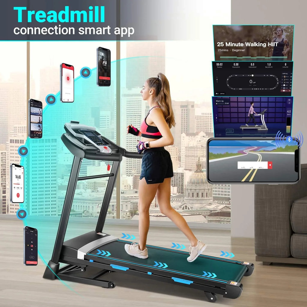 Auto Incline Treadmill with Bluetooth Speaker and LCD Display J16026