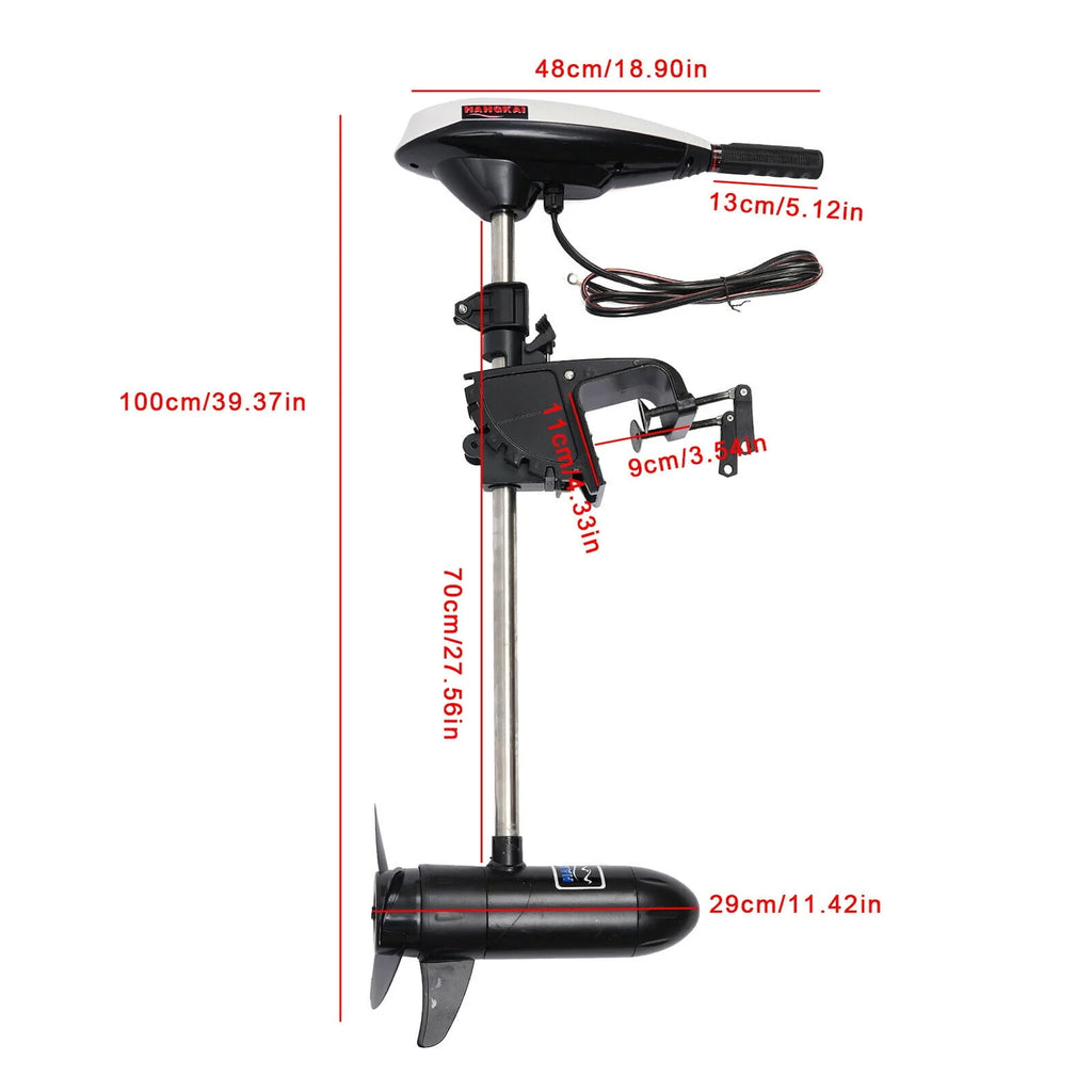 12V Telescopic Electric Outboard Motor 552W 45LBS W4319