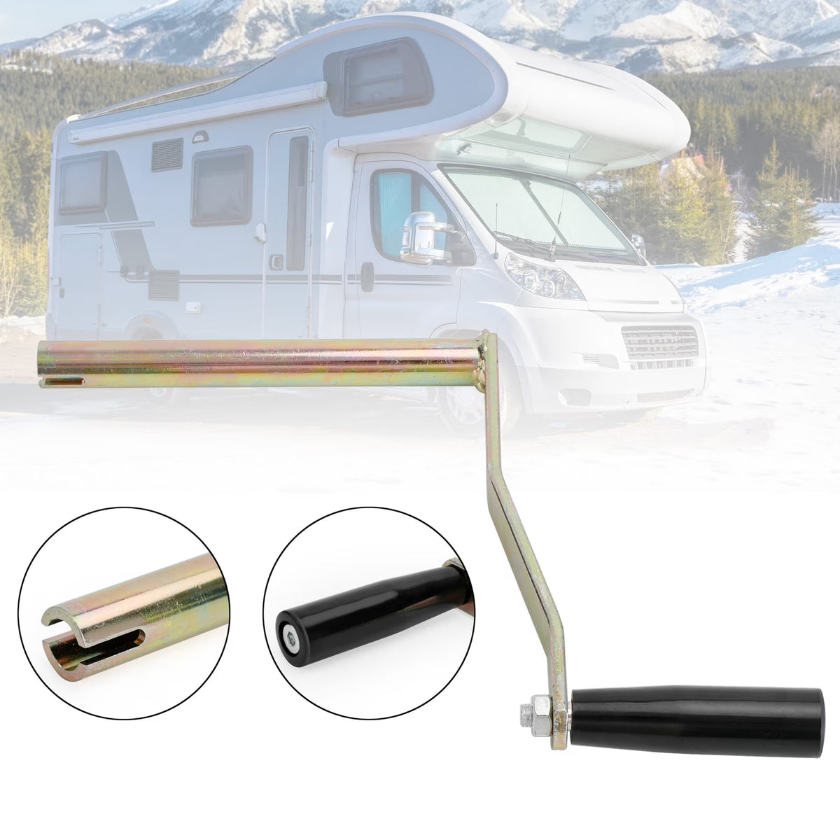 Round Mouth Crank Handle for RV Camper Tent A659
