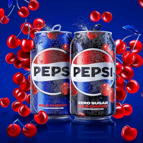 Wild Cherry Zero Sugar Cola Soda Pop, 12oz Cans (12 Pack) B7259