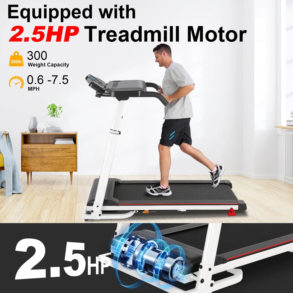 300Lbs Portable Folding Treadmill with Desk Y9001
