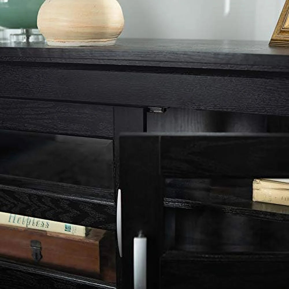 2 Door Corner Wood TV Stand up to 48" 44 Inch Black A13573