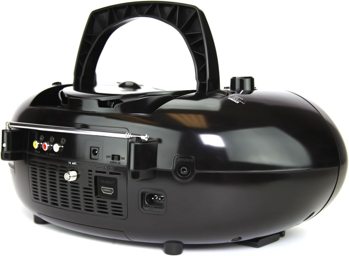 Black 7" Bluetooth DVD Boombox with AM/FM Radio M295