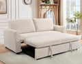 Beige 78 Inch Convertible Sleeper Sofa Bed with Pullout Bed S1447