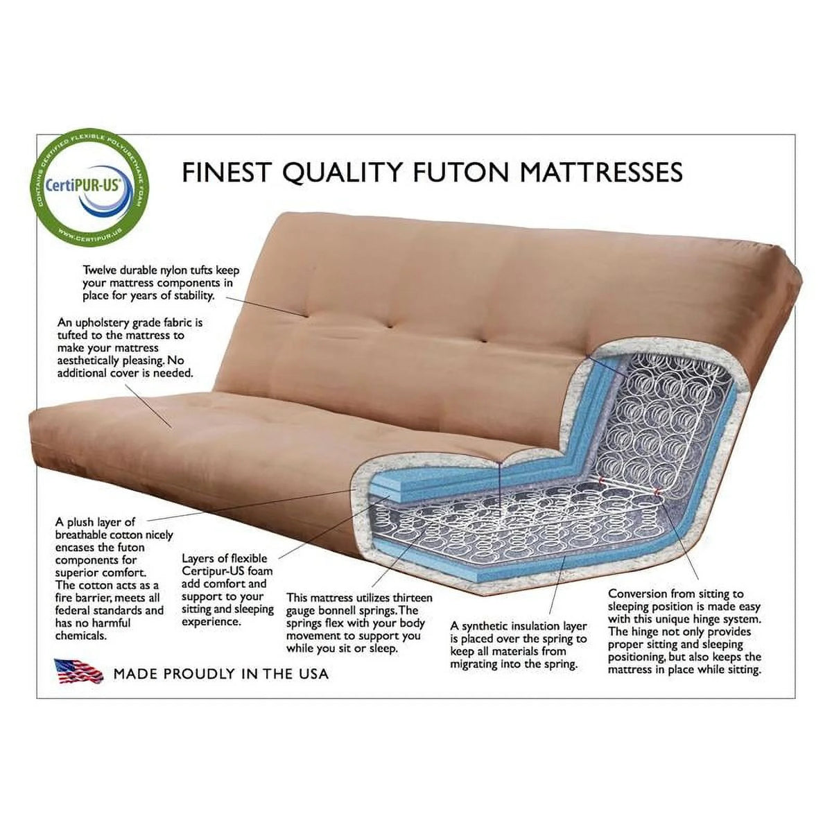 Storage Frame with Fabric Mattress in Black/Espresso L24824