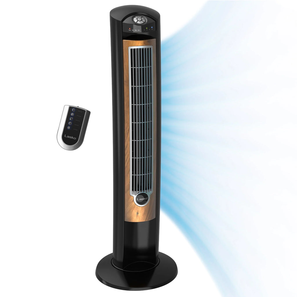 Black Brown Tower Fan with Remote Control R319981