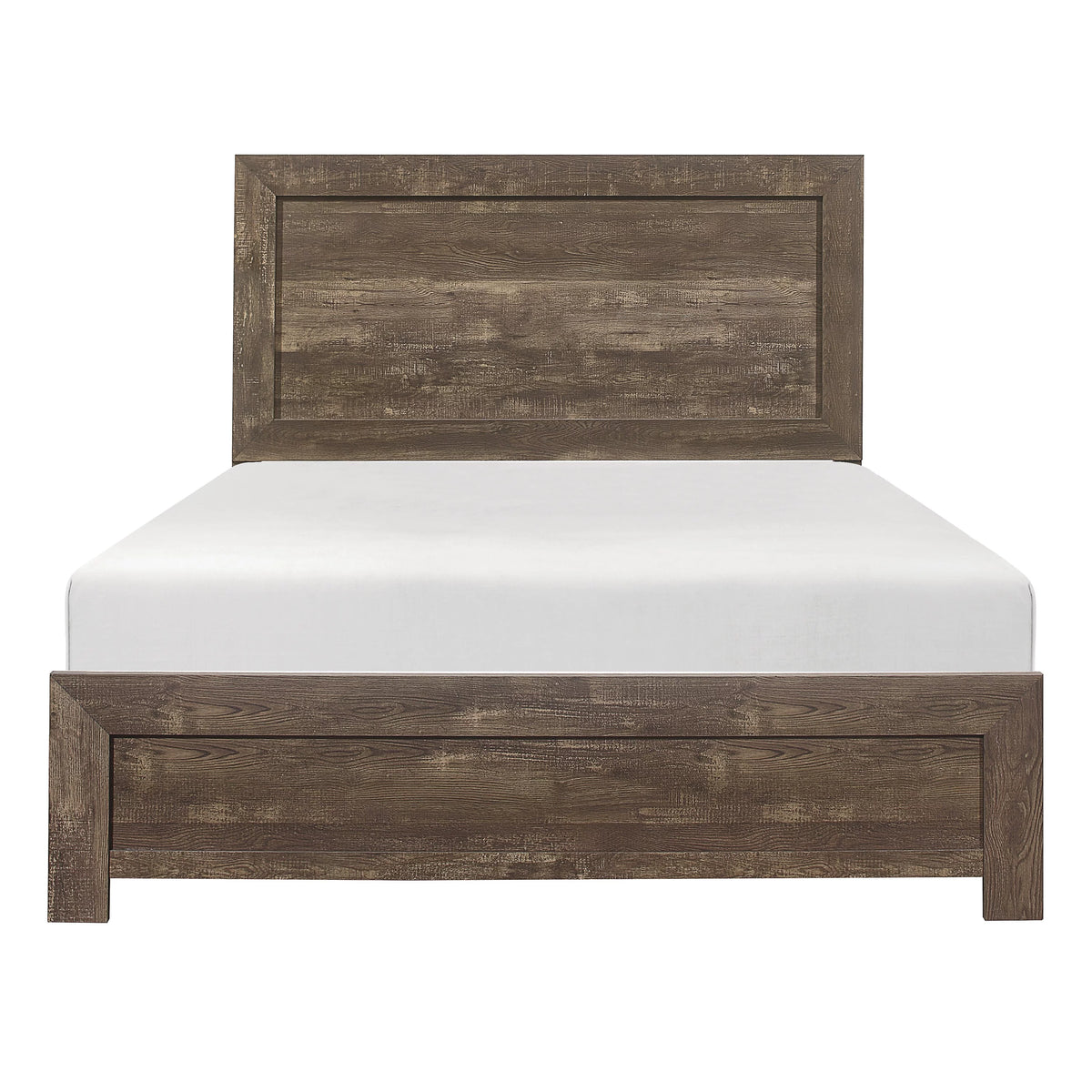King Size Sleigh Bed Dresser Mirror Night Stand Rustic Brown Y945