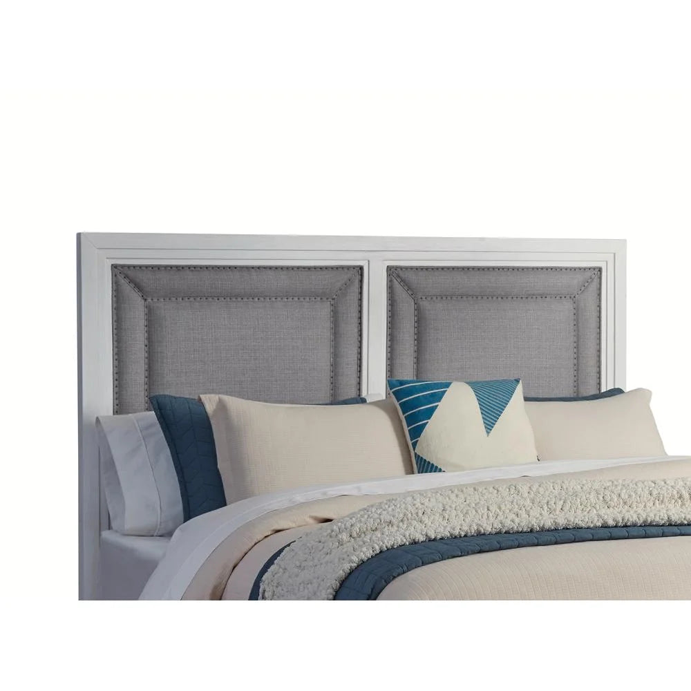 White Wood Queen Upholstered Headboard O1935