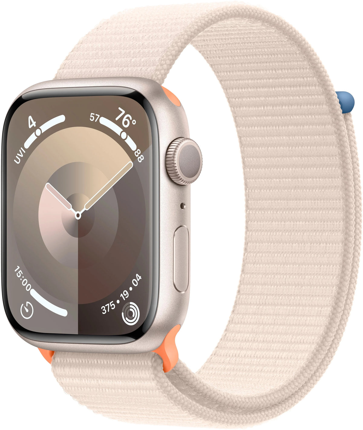 Refurbished Apple Watch Series 9 45mm Starlight Aluminum with Starlight Sport Loop D35823