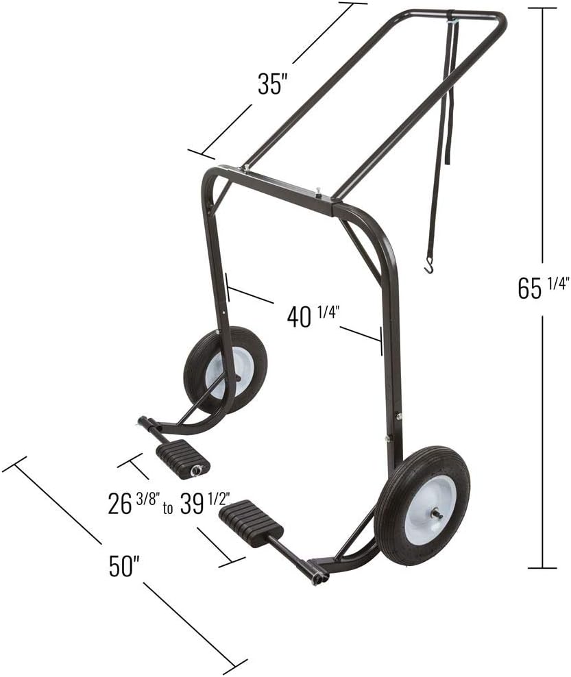 Black Ice Snowmobile Dolly Cart with Large Pneumatic Wheels Y55716