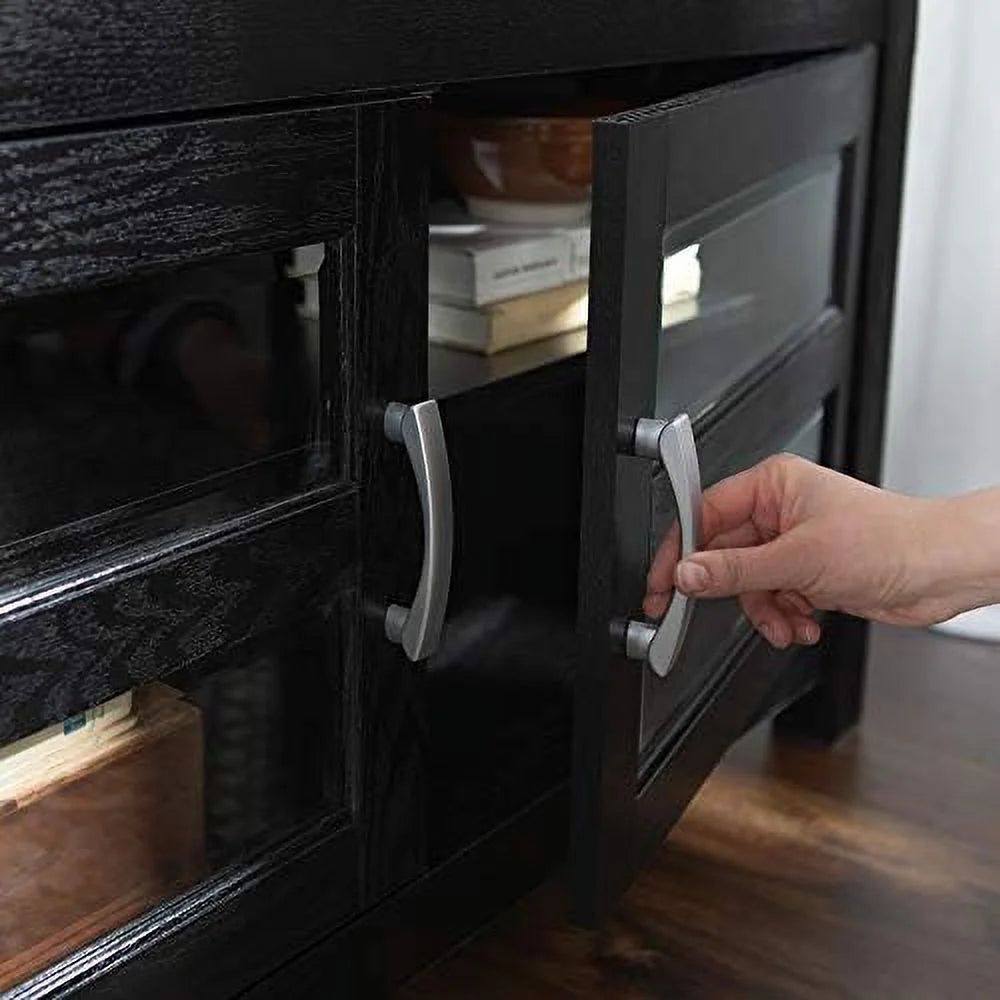 2 Door Corner Wood TV Stand up to 48" 44 Inch Black A13573