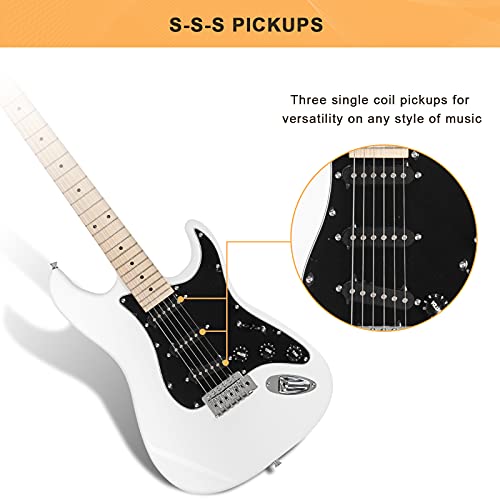 Full Size Electric Guitar with 20W Amp and Accessories Pack Guitar Bag (Blue) Q710609