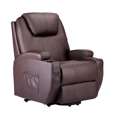 Wide Faux Leather Power Lift Recliner I96595