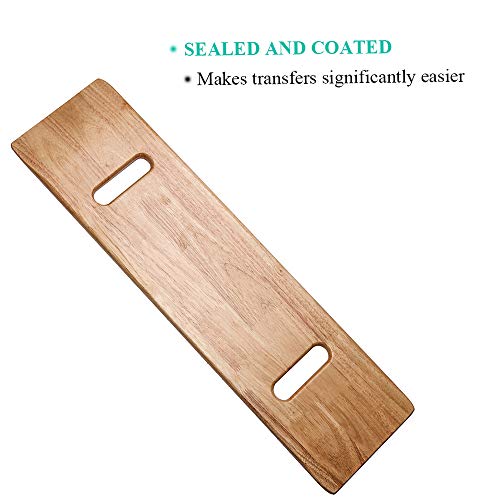 Wooden Slide Transfer Board with Handles, 500 lb Capacity, 30 x 8 x 0.7 W890