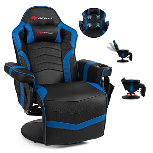 Black PU Leather Recliner Chair with Footrest and Cup Holder S937260