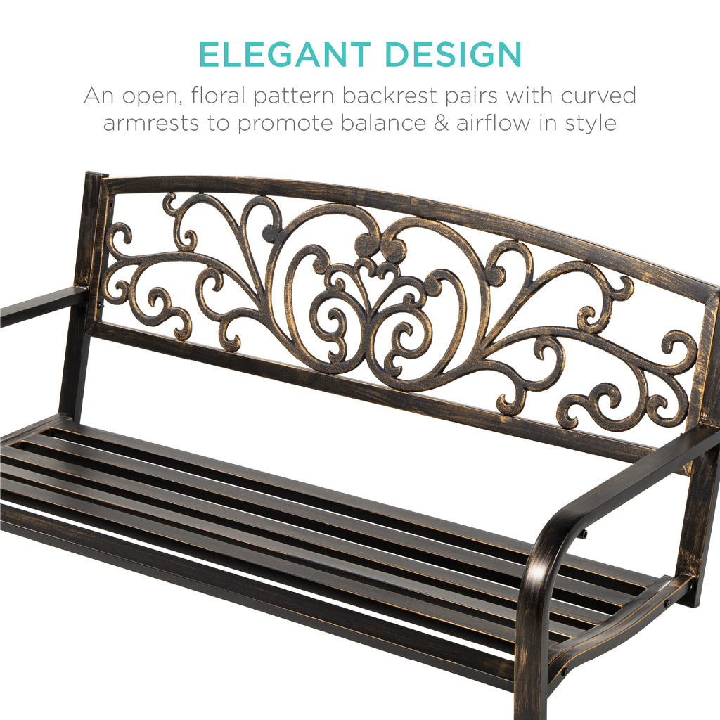 Bronze Metal Outdoor Porch Swing A157741