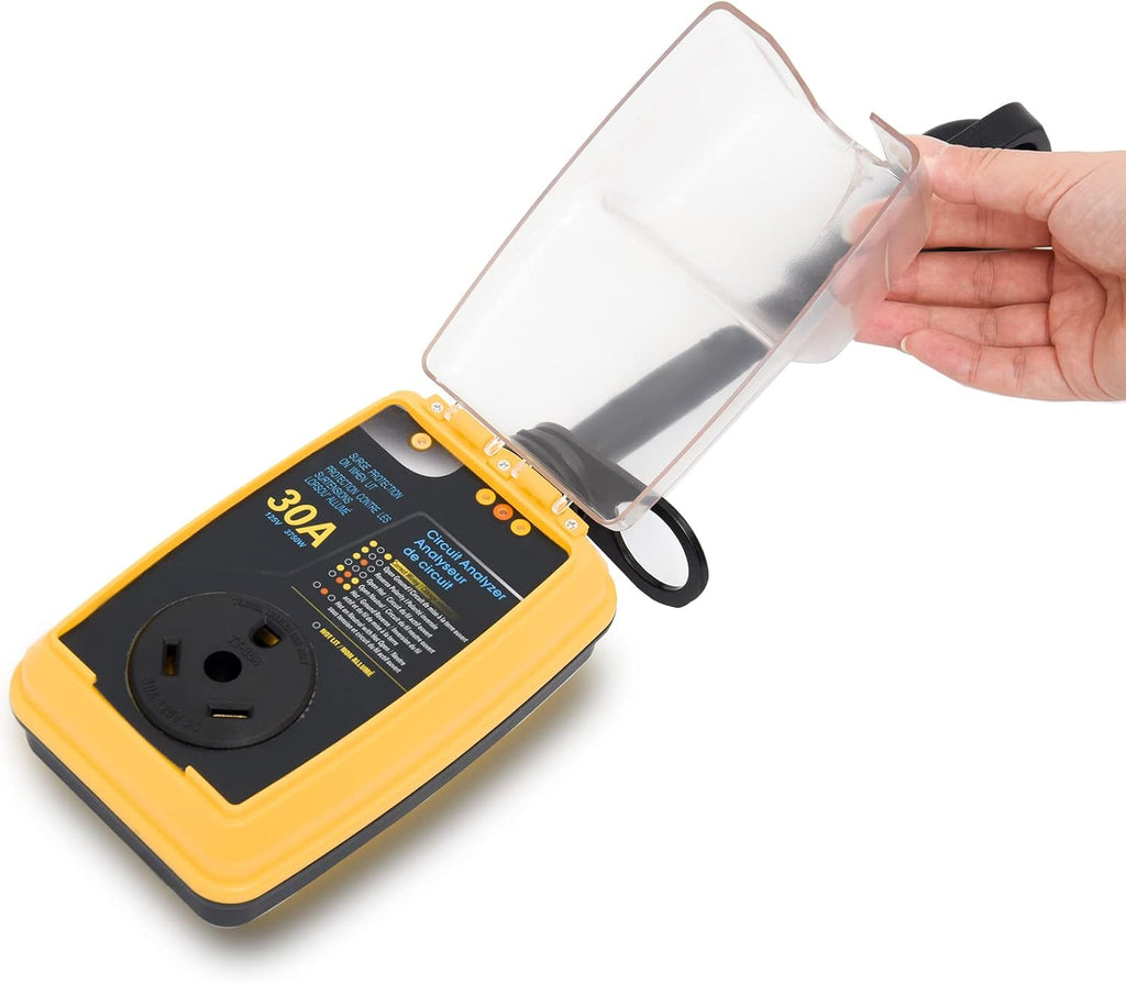 RV Surge Protector 30 Amp with Waterproof Cover, Circuit Analyzer O210