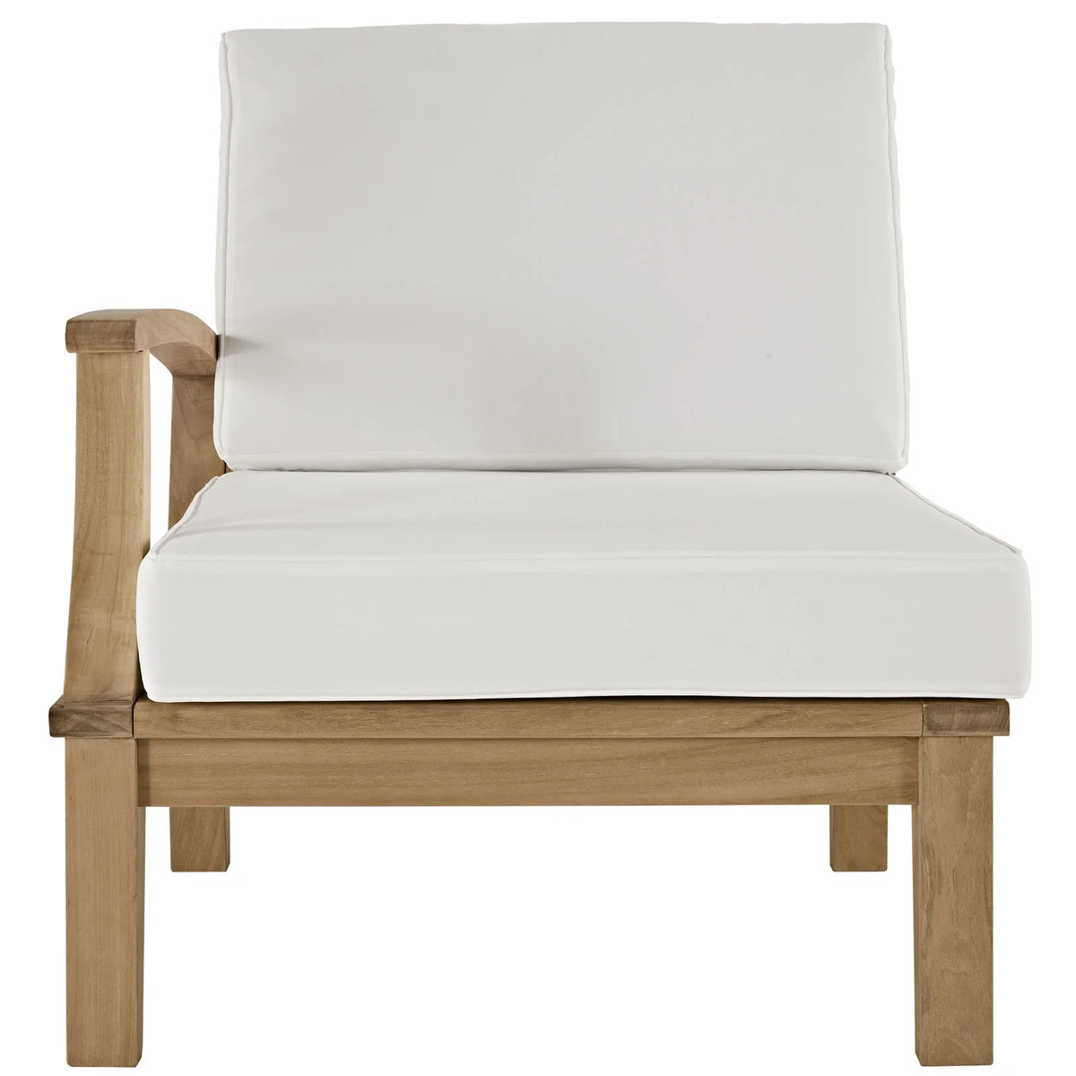 White Wood Left-Arm Patio Sofa Q932492