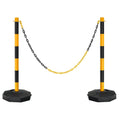 4 Pack Plastic Traffic Cones with Fillable Base and 5Ft Link Chains Q645