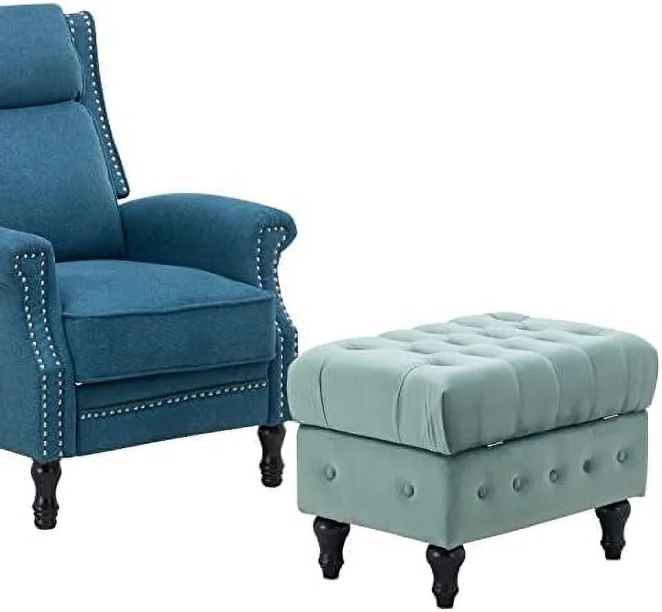 Rectangular Velvet Tufted Ottoman L65052