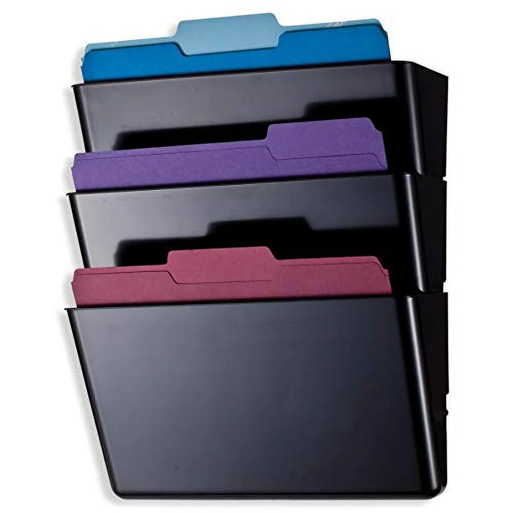 30% Recycled Letter Size Black Wall Files Pack Of 3 J98876