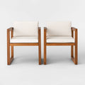 2pk Wood Patio Arm Chair N6404