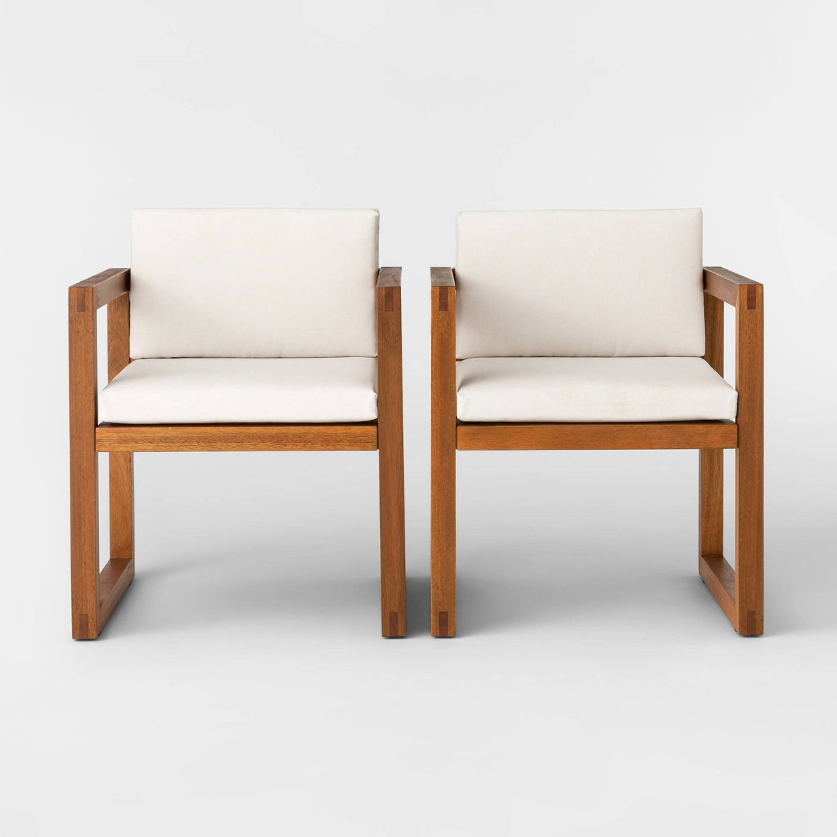 2pk Wood Patio Arm Chair N6404
