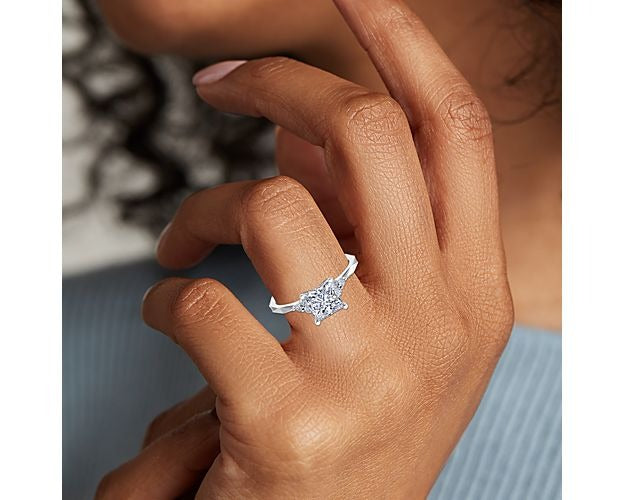 14K White Gold Princess Cut Diamond Ring R27335