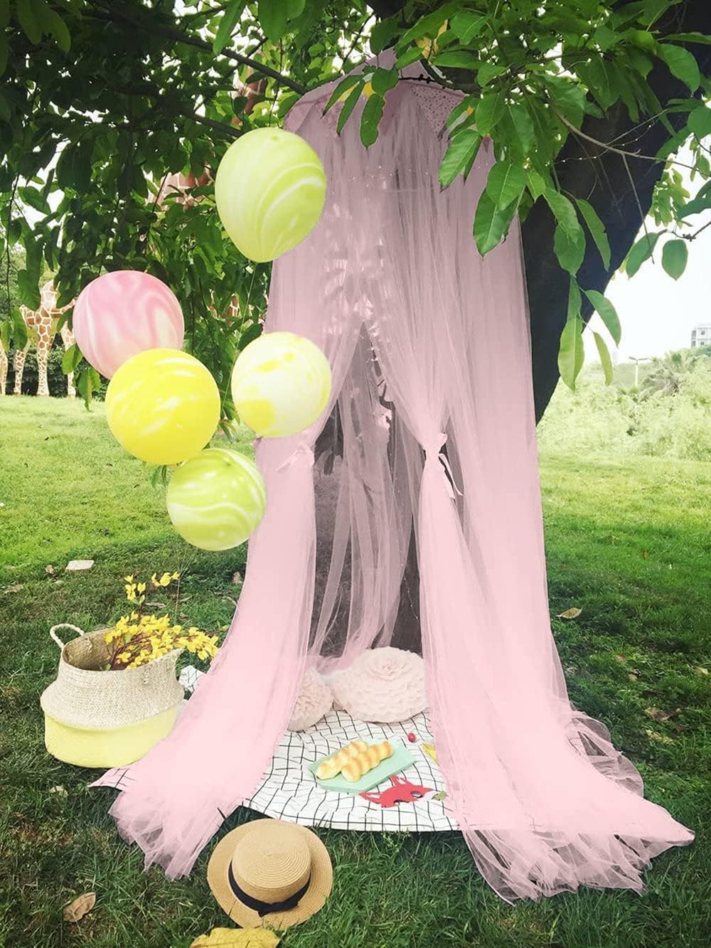 Pink Small Lace Mosquito Net Canopy L1621