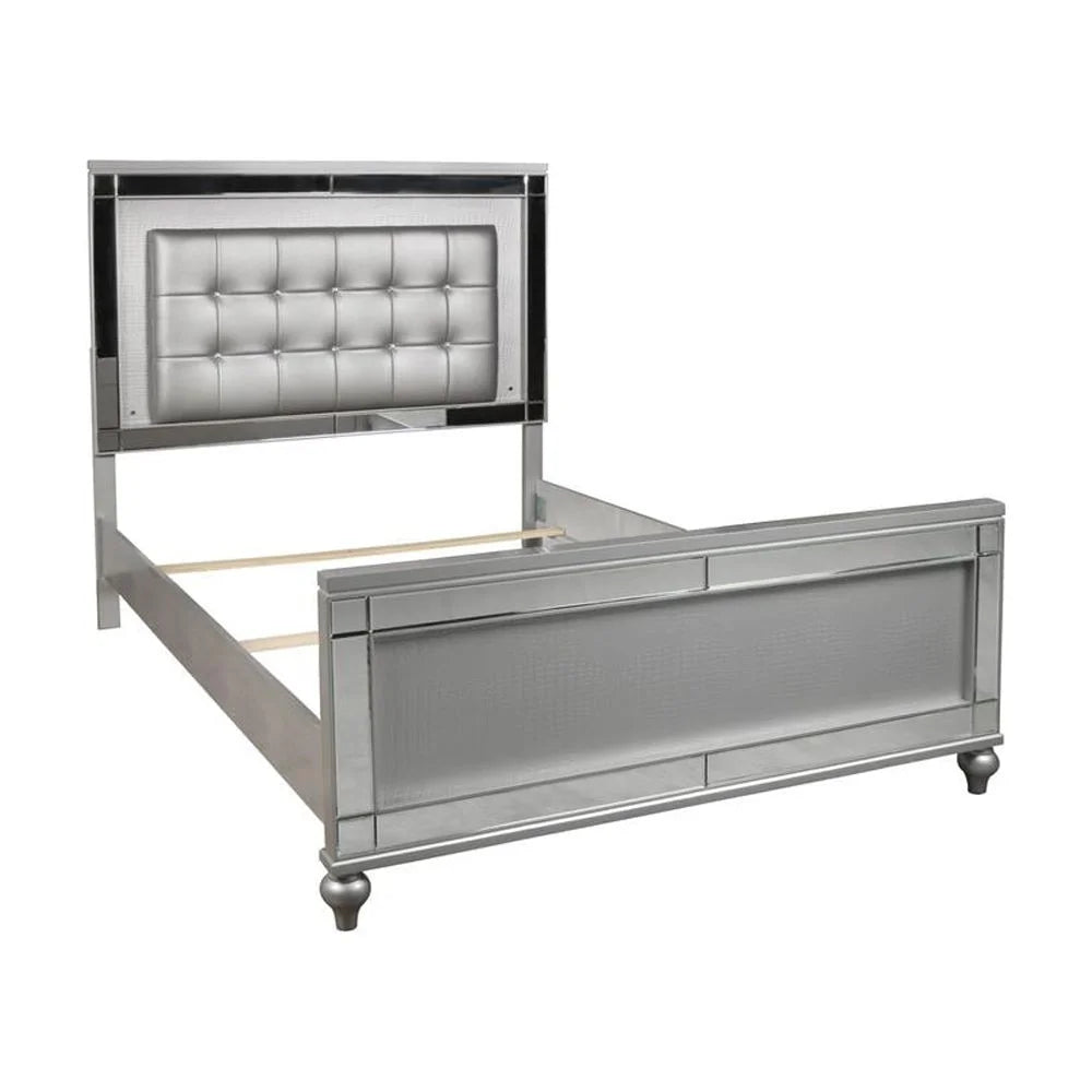 Solid Wood King Size Lighted Bed D4898
